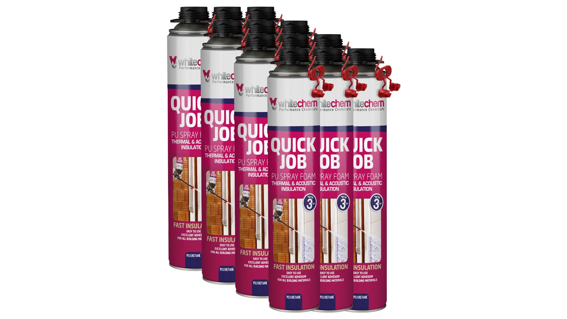 Aislamiento de espuma de poliuretano en aerosol Quick Job 850 ml (10 unidades)